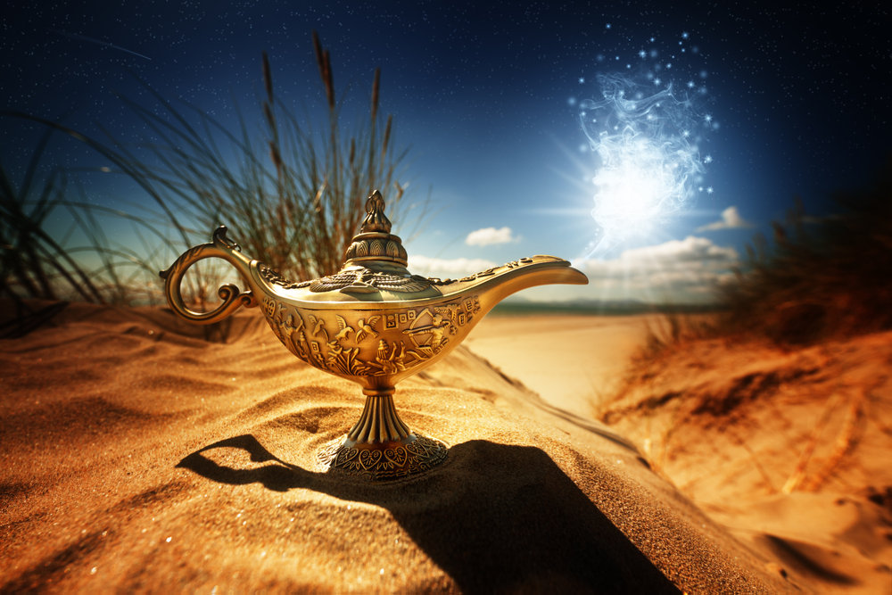 A magic lamp in the desert referring to the story of Aladdin and the Genie. Here it represents marketing failure and how to do it like a storyteller, or rather, how to recover from it like a storyteller.