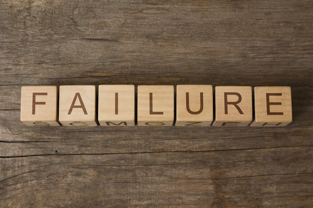 Block letters spelling out the word "failure" to feature a blog on how to recover from marketing failure with the help of narrative or storytelling.